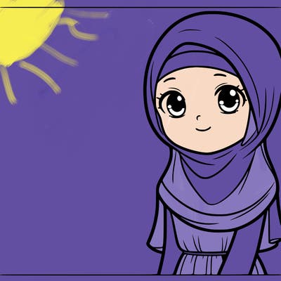 muslim girl easy to draw