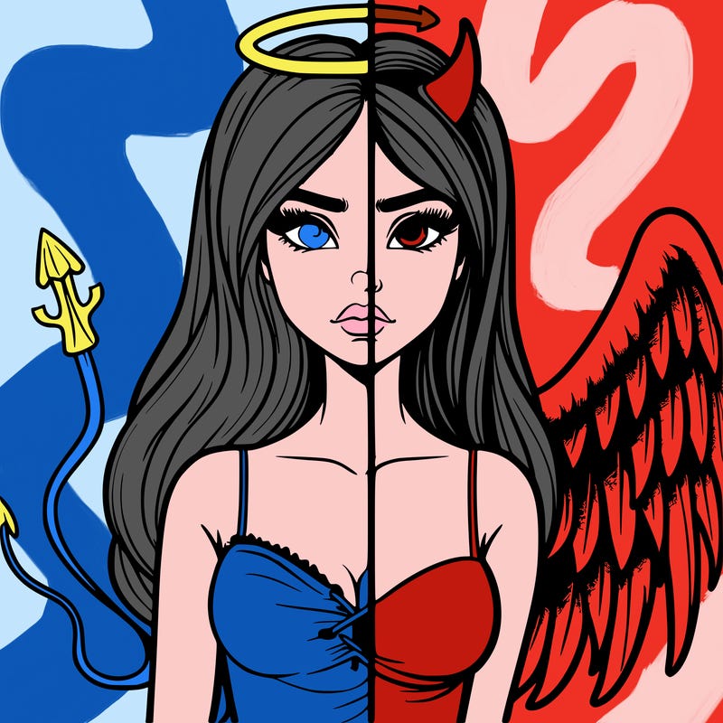 devil vs angel realistic girl