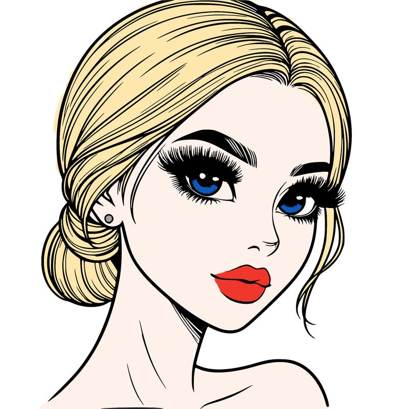 realistic girl with lashes