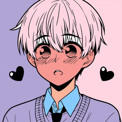 manga boy blushing