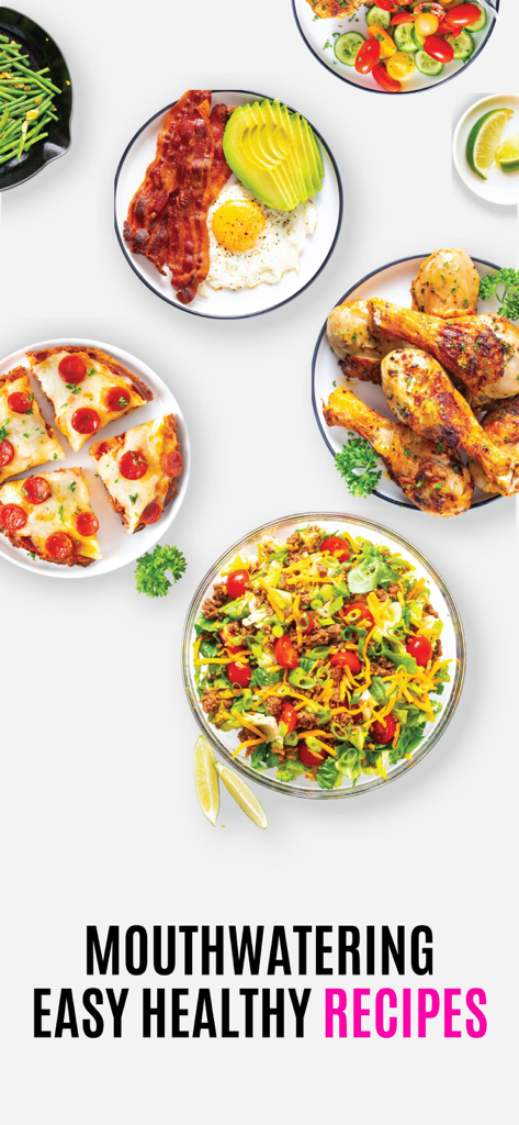 Uma coleção de receitas saudáveis fáceis e de dar água na boca, incluindo refeições keto e low carb