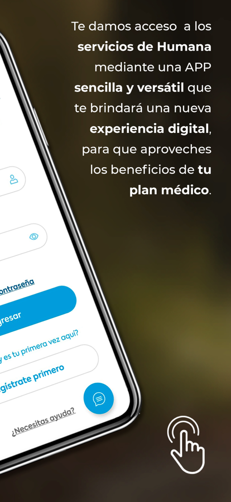 Mi Humana - Login screen of the Mi Humana app for managing Ecuadorian medical plans