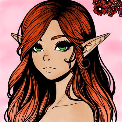 elf girl realistic dark fantasy