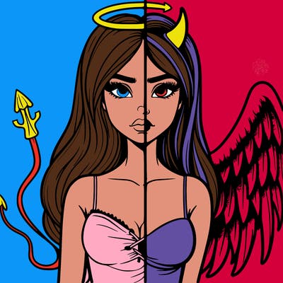 devil vs angel realistic girl