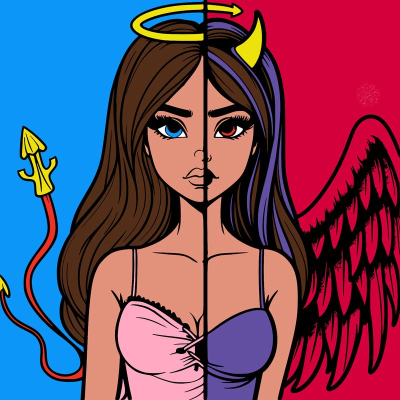 devil vs angel realistic girl