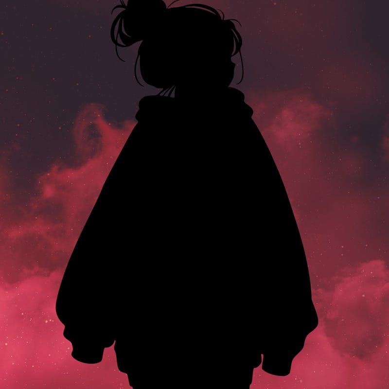 realistic girl with a oversized sweatshirt on and a bun