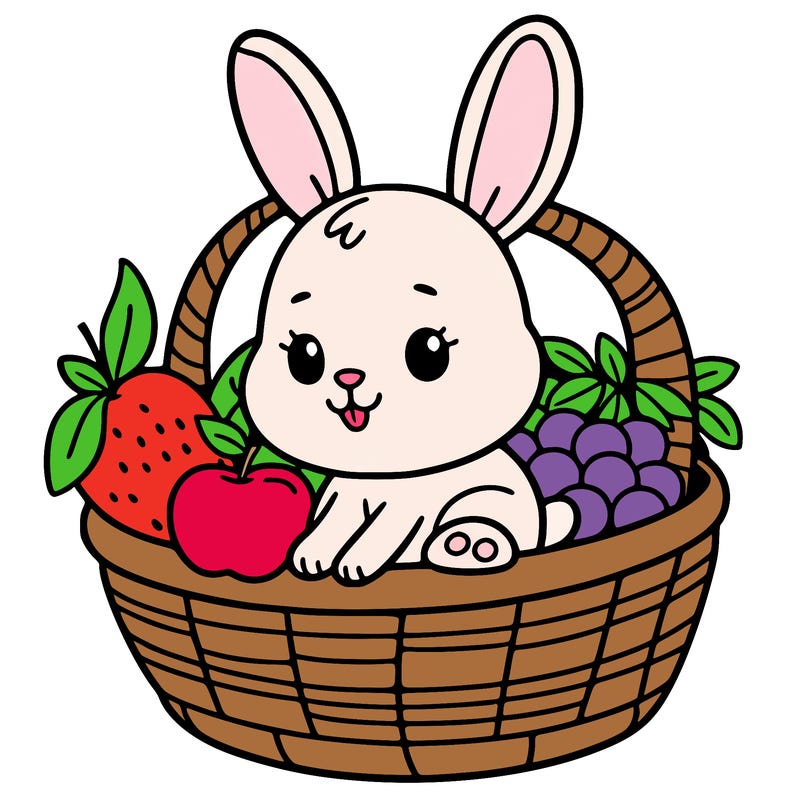 bunny in a fruit basket