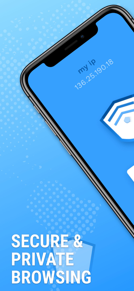 Hotspot Private Wifi - VPN 4U - iPhone displaying the Hotspot Private Wifi VPN app interface with the text secure and private browsing