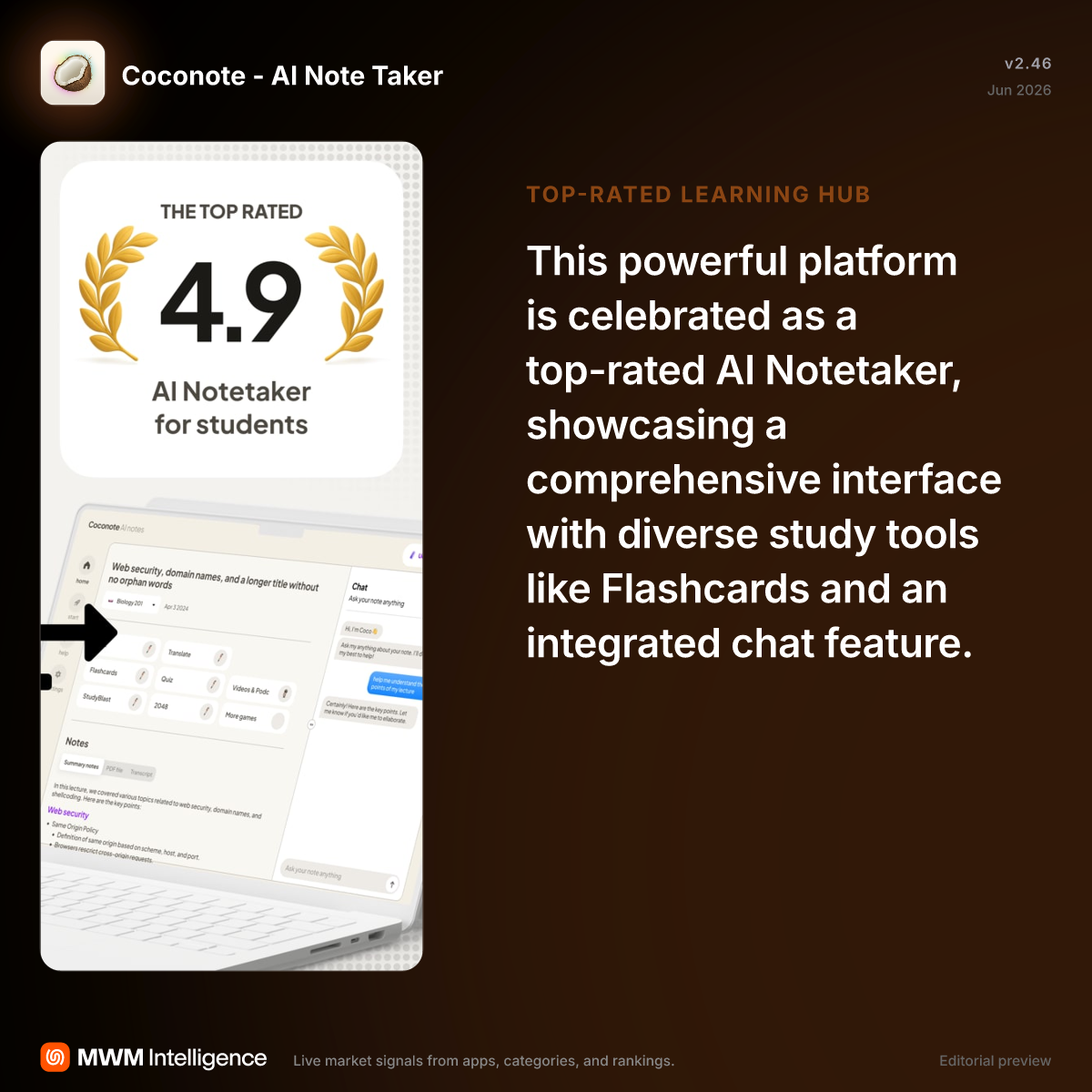 Coconote - AI Note Taker - Education App | MWM