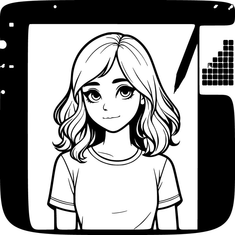 realistic girl in t-shirt