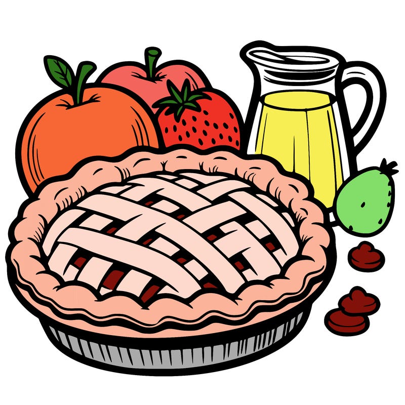 a pie of food