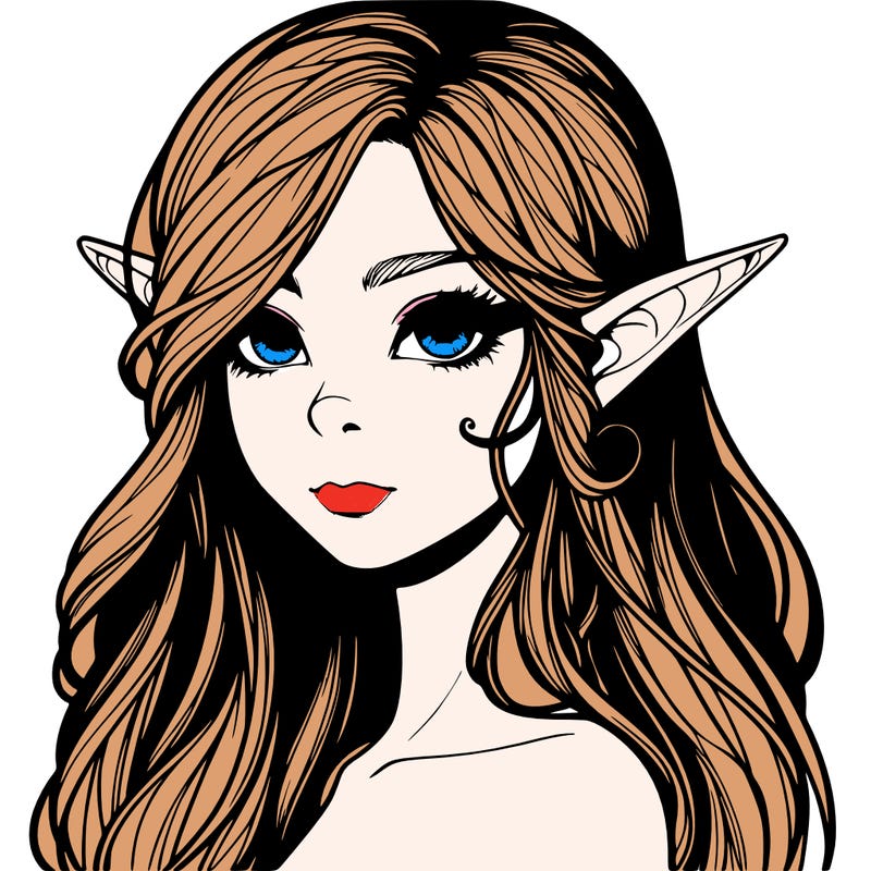 elf girl realistic dark fantasy