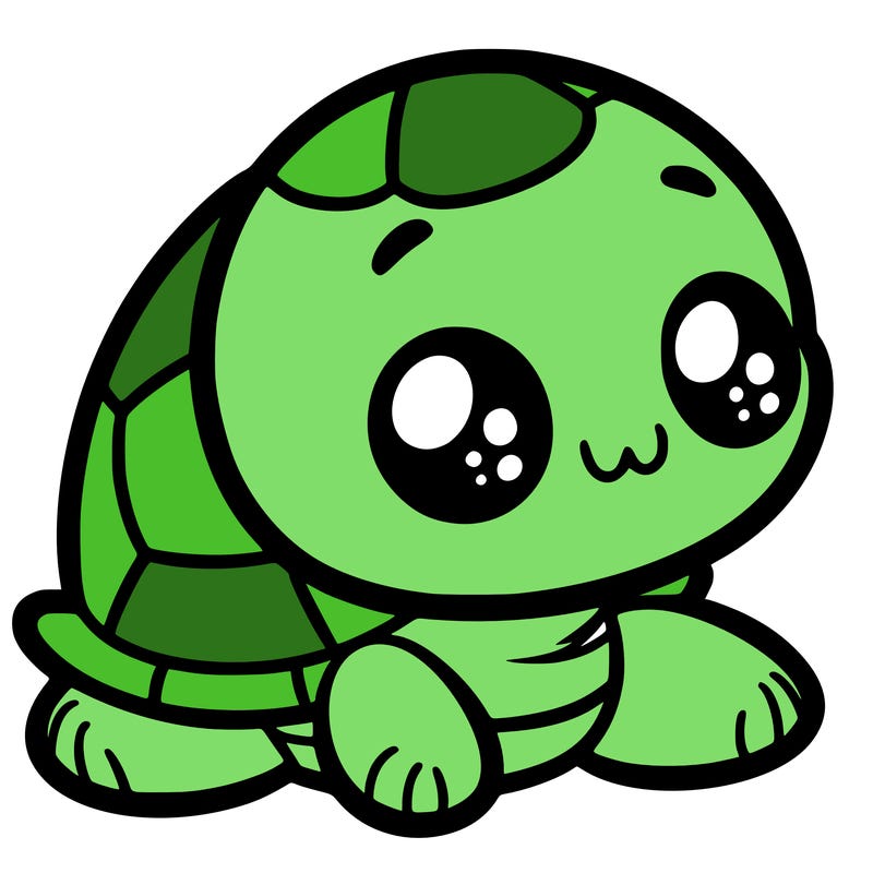 cute little animated turtle