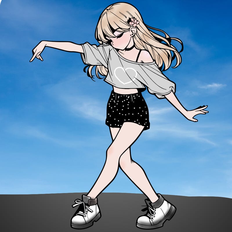 realistic girl danceing