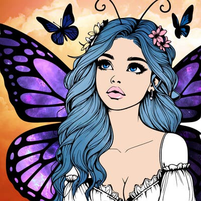 butterfly fairy realistic girl