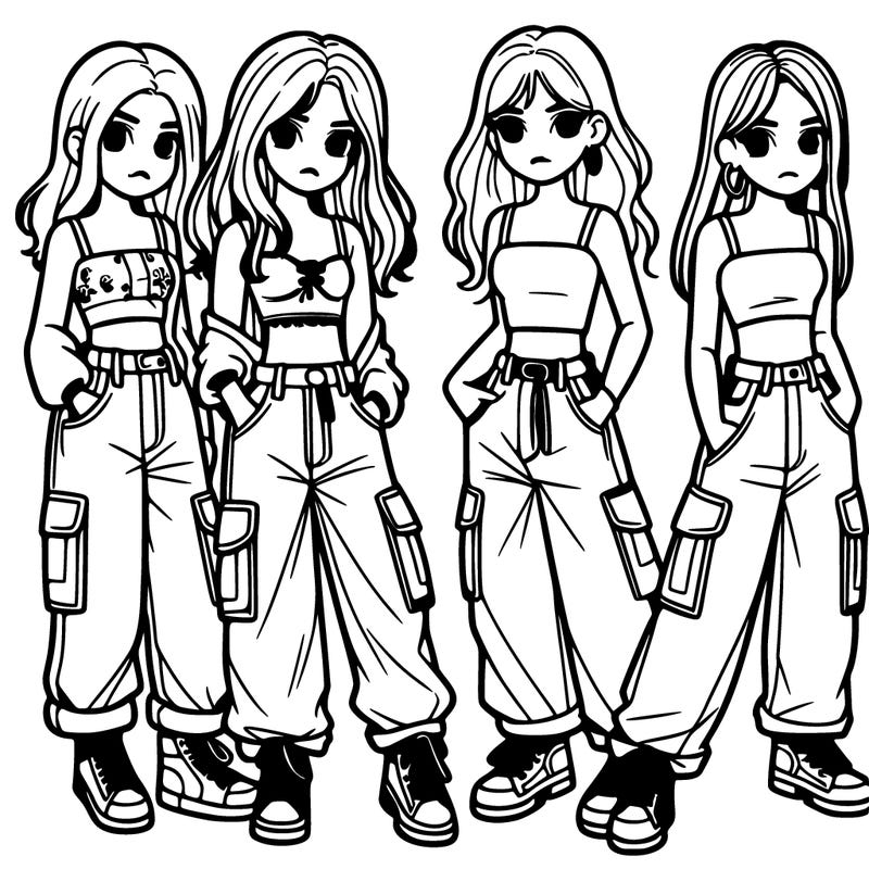 2 teen girls wearing baggy cargo jeans and crop tops