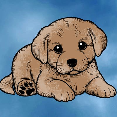 a cute realistic puppy