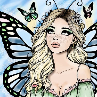 butterfly fairy realistic girl