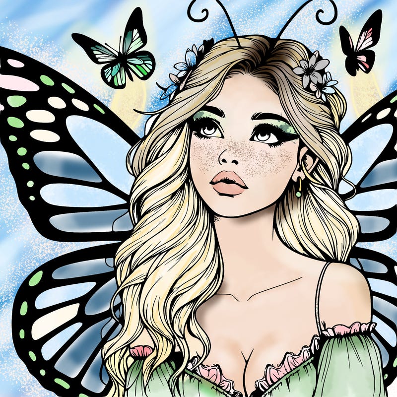 butterfly fairy realistic girl