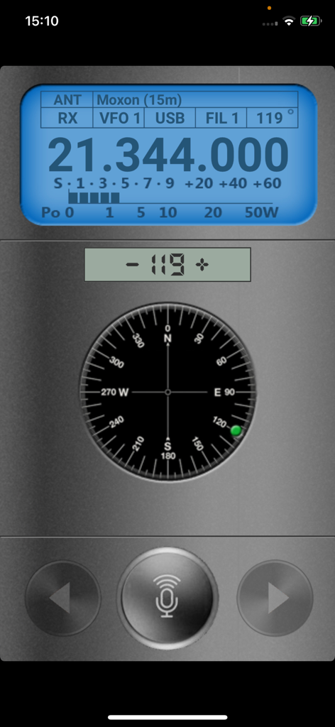 HamSphere 5.0 - HamSphere 5.0 virtual radio interface showing frequency display and directional antenna compass.