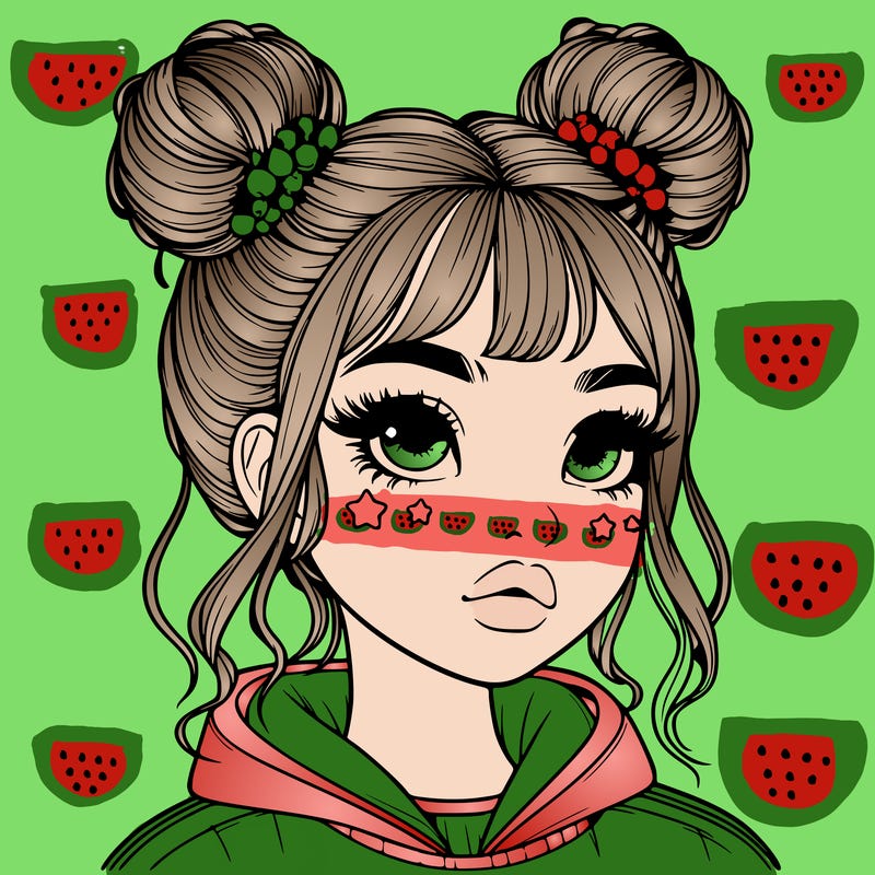 realistic girl with space buns