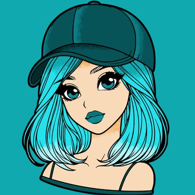 semi realism beautiful girl wearing cap