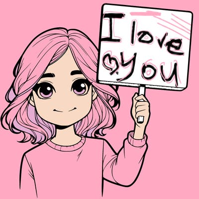 realistic girl holding up a sign