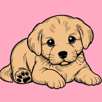 a cute realistic puppy