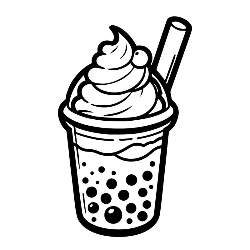 boba drink with whipped cream