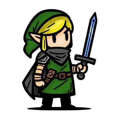 legend of zelda link with a sword