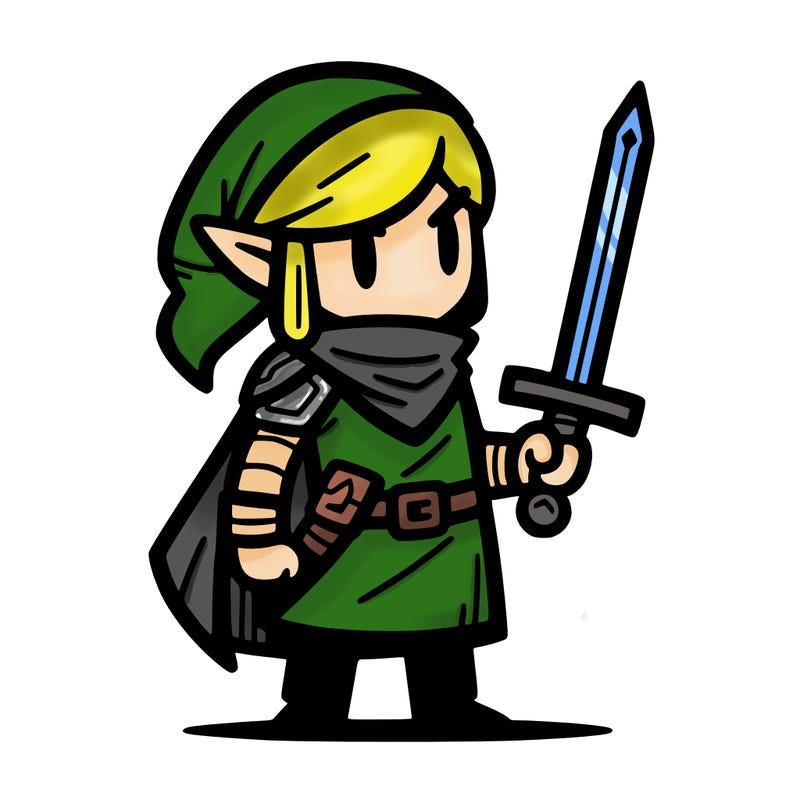 legend of zelda link with a sword