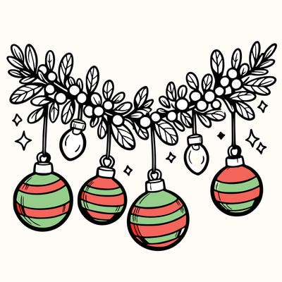 christmas garland with big bulbs