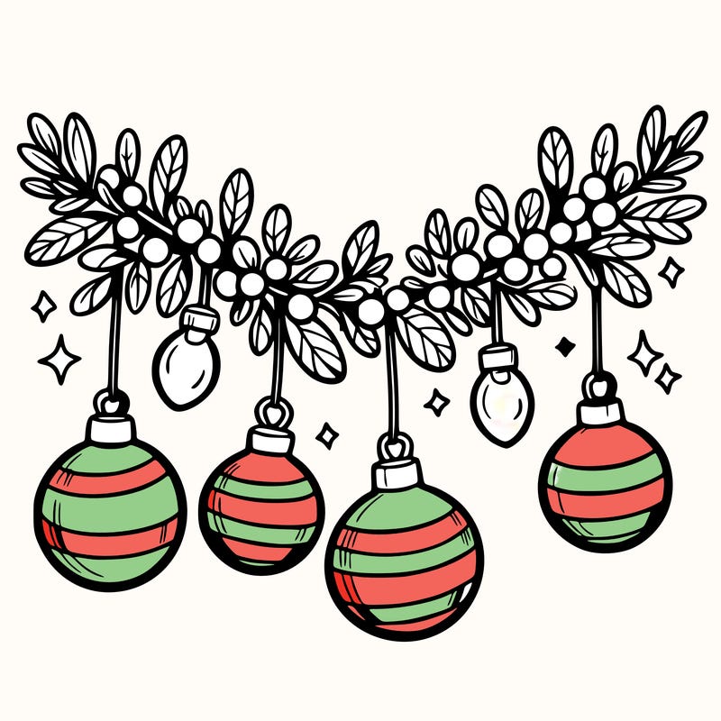 christmas garland with big bulbs