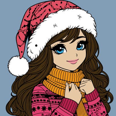 realistic christmas girl