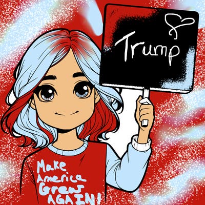 realistic girl holding up a sign