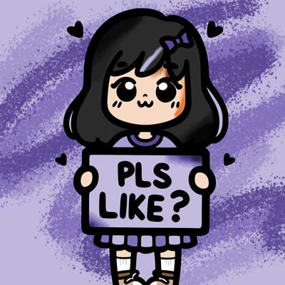 girl holding sign saying pls like?