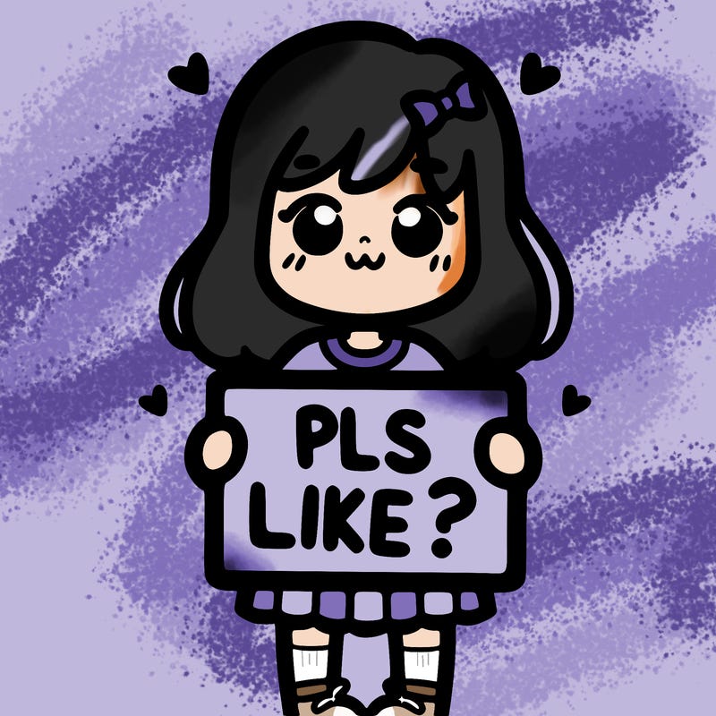 girl holding sign saying pls like?