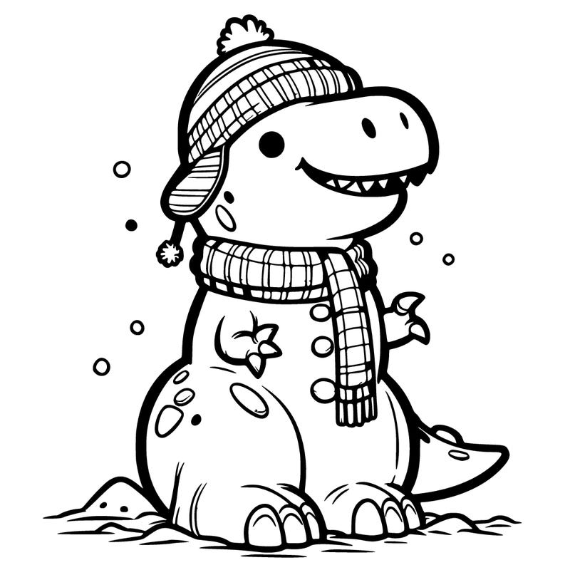 dinosaur snowman