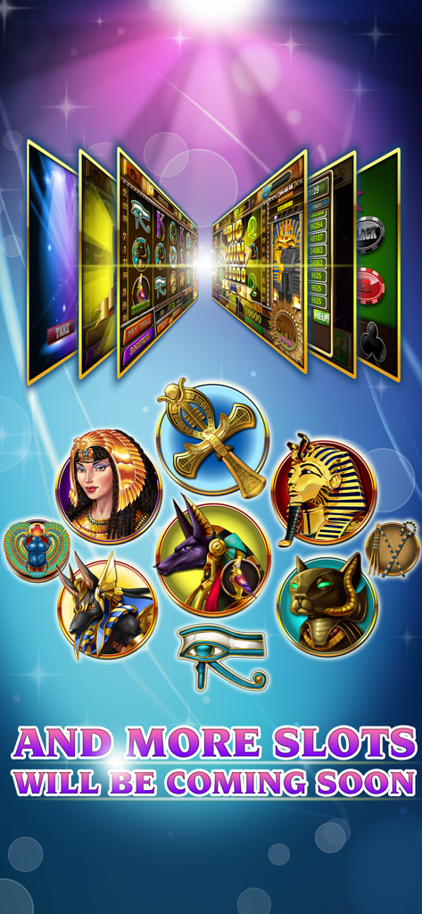 Slots - Pharaoh's Treasure - Simboli dell'antico Egitto e anteprime di gioco per Slot Tesoro del Faraone con testo in arrivo