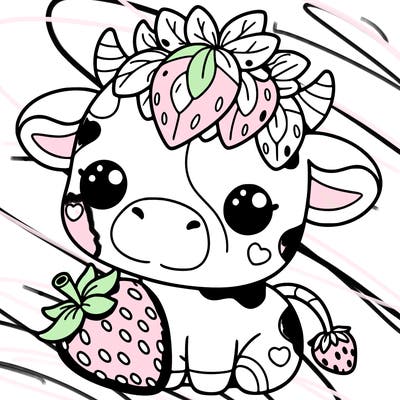 cute strawberry cow