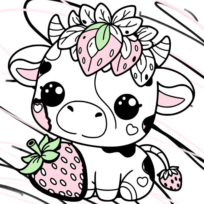 cute strawberry cow
