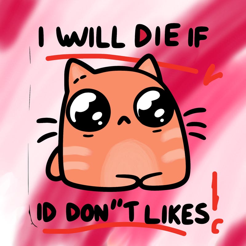 a cat that will die if we don’t get 10 likes