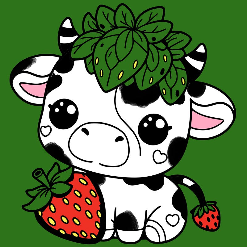 cute strawberry cow