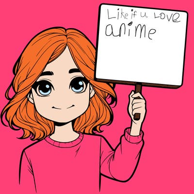 realistic girl holding up a sign