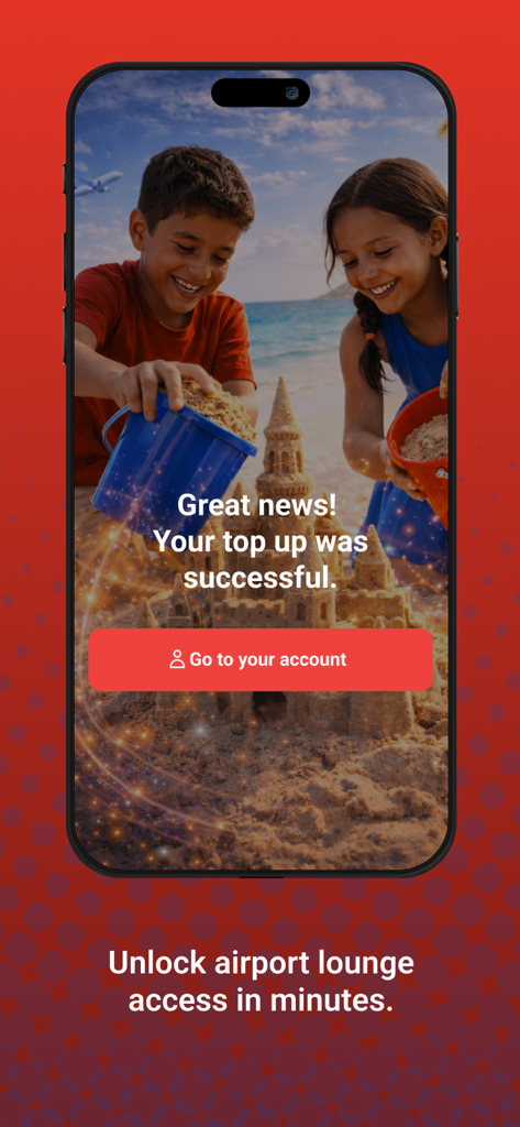 Smartphone displaying a successful eSIM top up confirmation screen within the L2 Travel SIM app