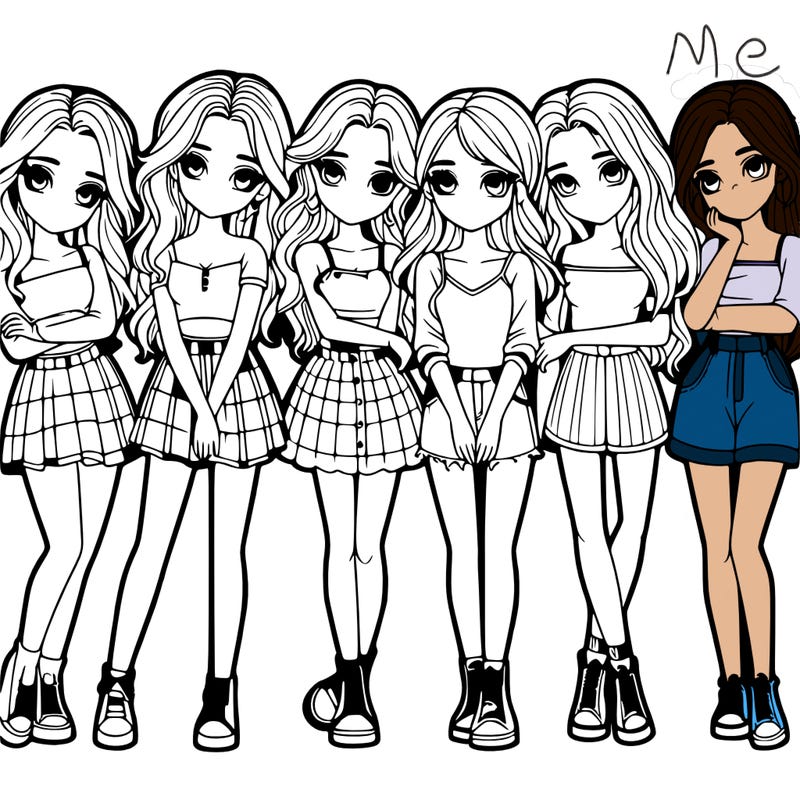 a group of girls realistic