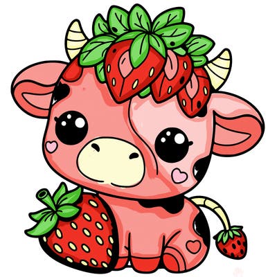 cute strawberry cow