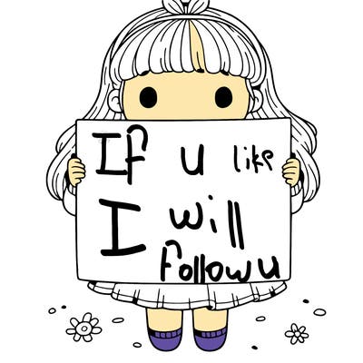 a girl holding a blank pices paper