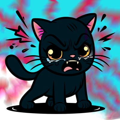 growling angry crying cat