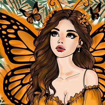 butterfly fairy realistic girl